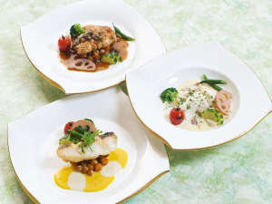 グルメ★メインのお魚料理を【舌平目・スズキ・白身魚】チョイス★和洋食ディナープラン
