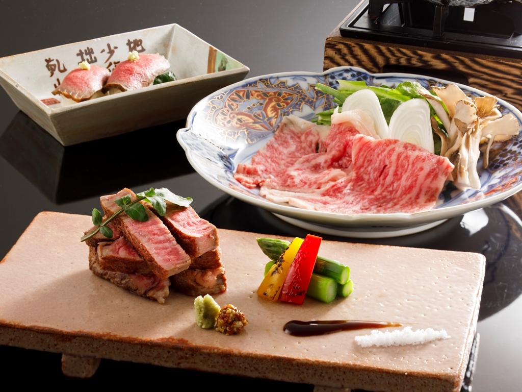 新館【トロけるような食感!】鳳凰特撰能登牛懐石 ~稀少な“ご当地ブランド牛”を贅沢に3種で~