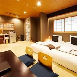 専用玄関付モダン和ツイン　眺望無し　31平米　無料Wi-Fi完備