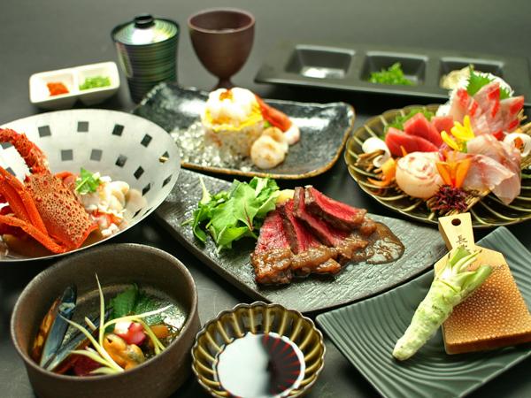 【人気NO.1プラン】伊勢海老や金目、さらに黒毛和牛を味わう!「月懐石-極」