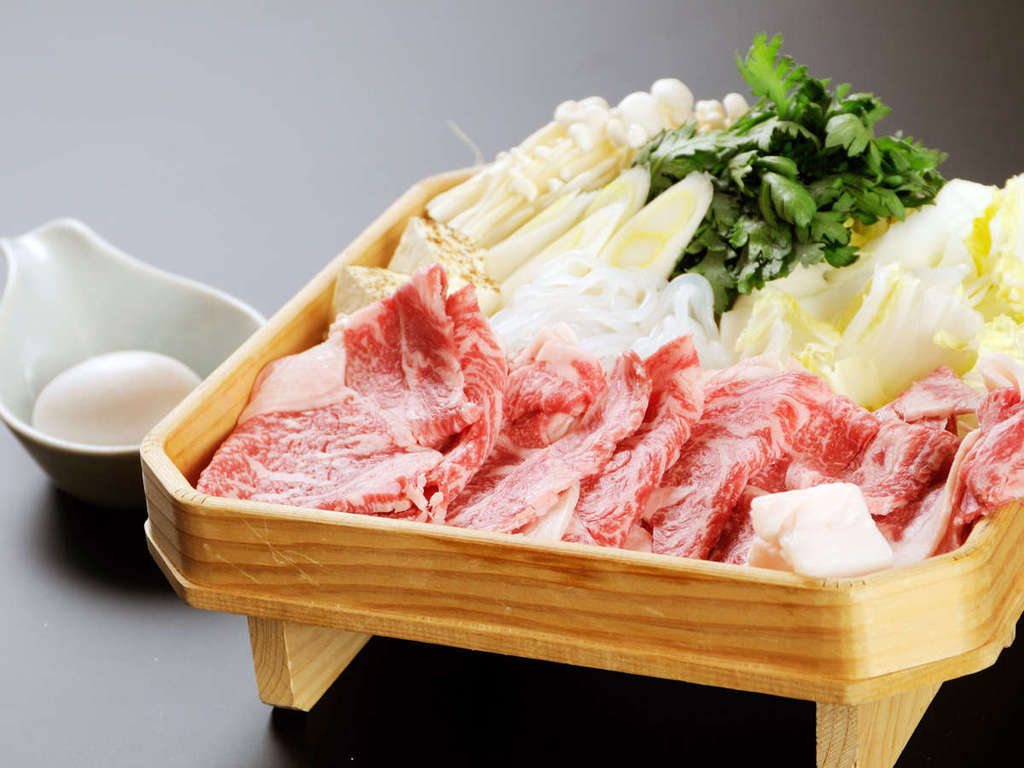 【信州・すき焼き会席】口の中でとろける♪料理長厳選<霜降り特選信州牛>