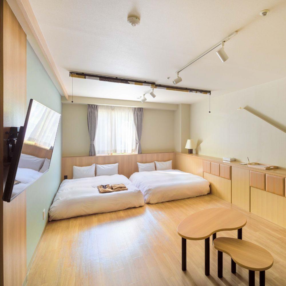 キッズフレンドリールーム(4名定員)◆低床ダブル2台&クッションフロア◆33㎡◆禁煙