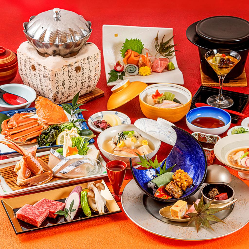 【料亭でお食事】近江牛ステーキ、ゆでズワイ蟹、寒鰆のだし鍋。冬のグルメ会席プラン