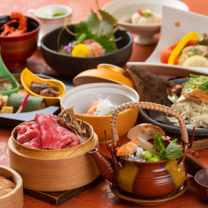 【料亭】近江牛せいろ蒸し&松茸土瓶蒸し&金目鯛朴葉焼きを楽しむ秋のグルメ会席