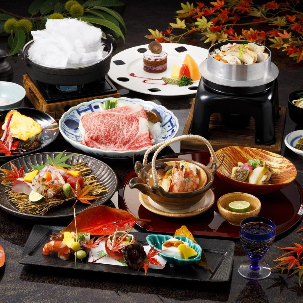 【飛天館プレミアム】2025年9月10月料理長特選◆讃岐オリーブ牛のわたあめすき焼きとオリーブ地鶏の松茸御飯【個室確約】