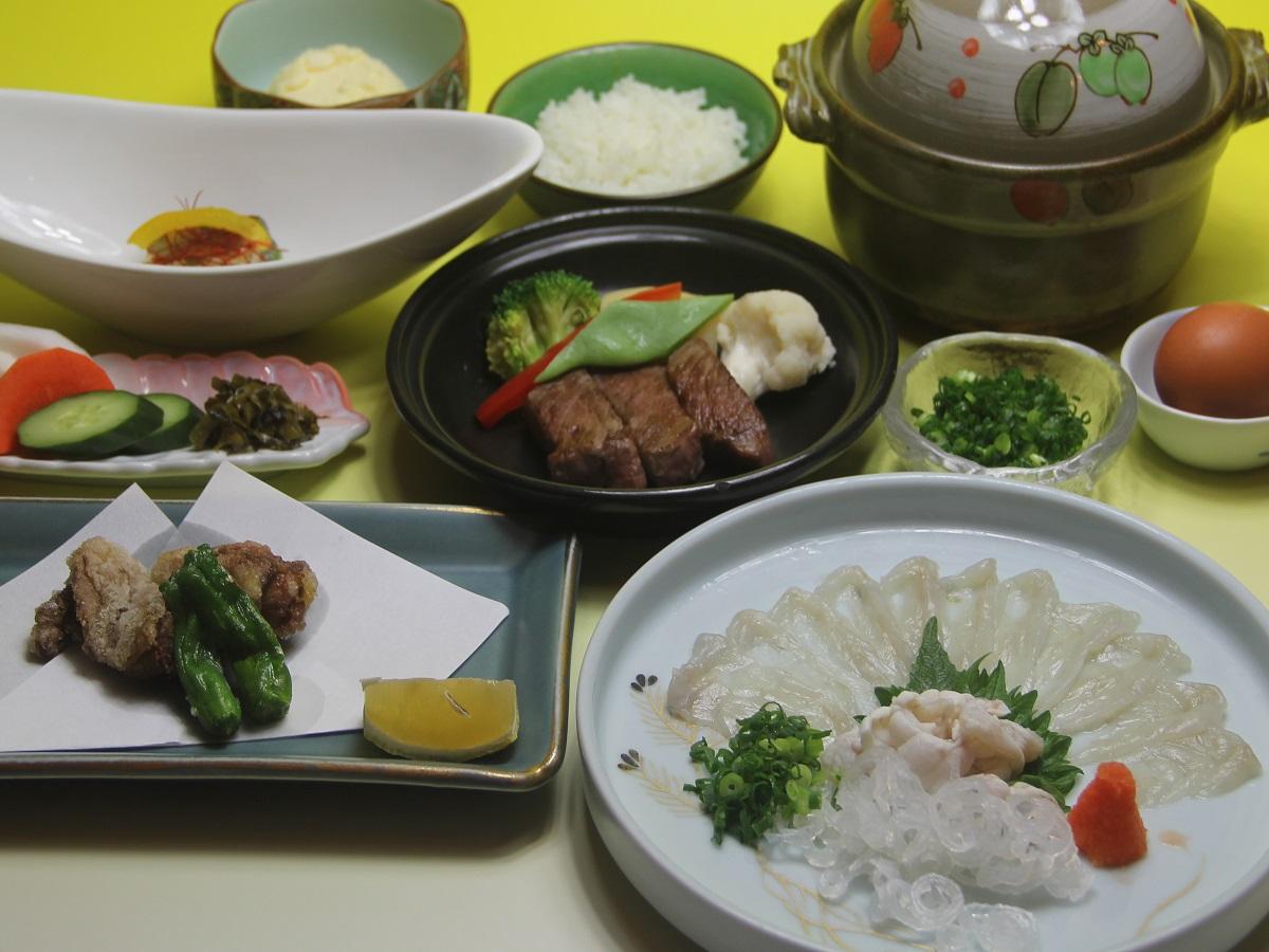 【ふぐ・黒毛和牛・ホロホロ鳥】シニア限定!厳選食材コースプラン/食事処