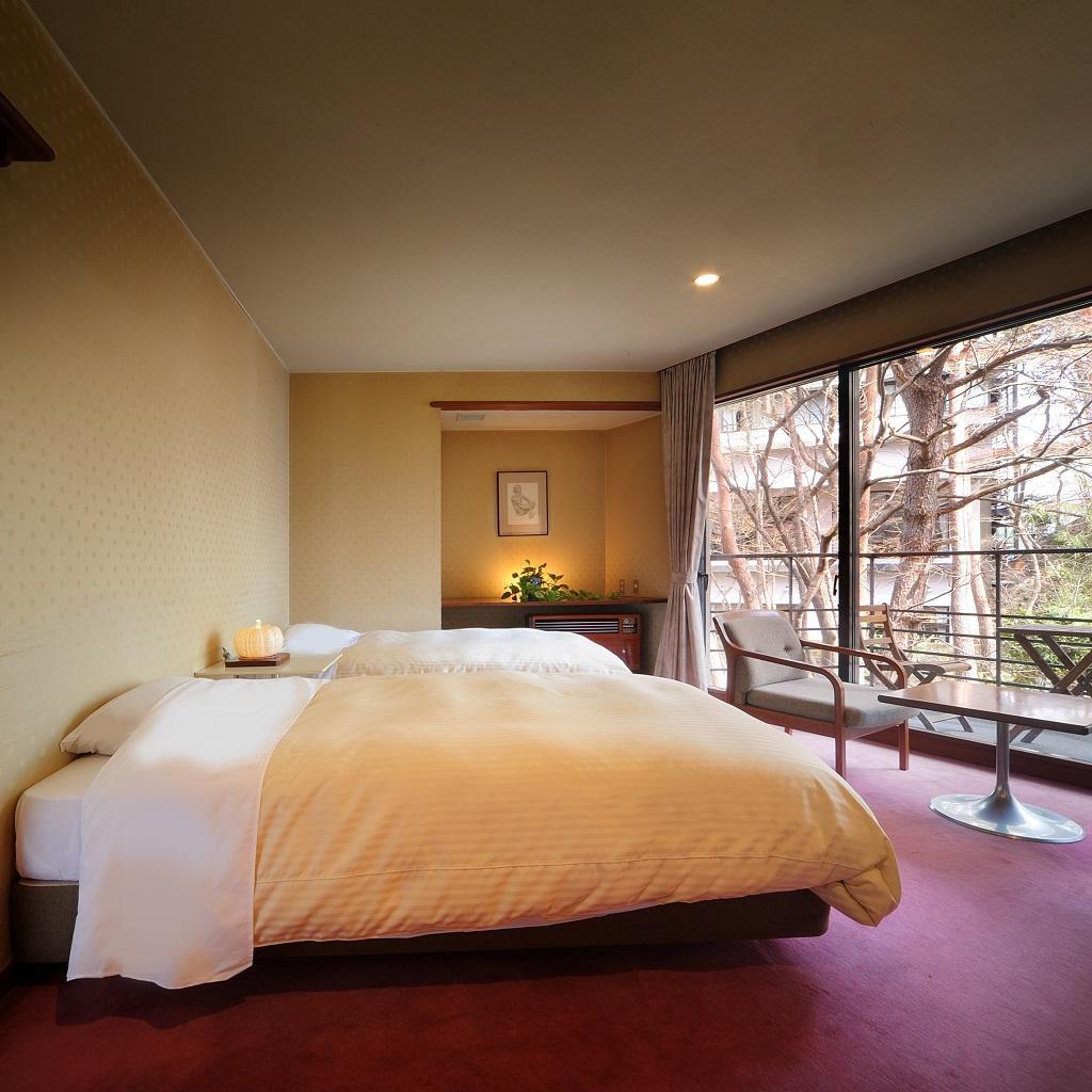 【本丸〇庭園ビューテラス付ツイン和洋室】最も静かな角部屋客室