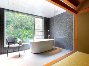 【恋人・友達と(半)露天風呂付き客室に宿泊】3大特典付!牛ステーキなどが付いた上州地鶏つくね鍋会席!