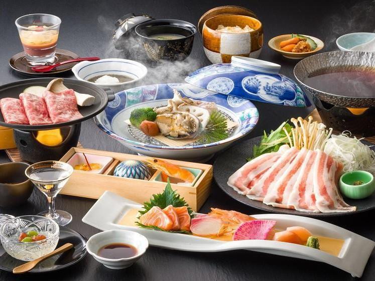【海鮮鍋~ブイヤベース風~・信州牛山河蒸し・信州牛サーロイン焼しゃぶ】信州恵みづくしグレードUP会席