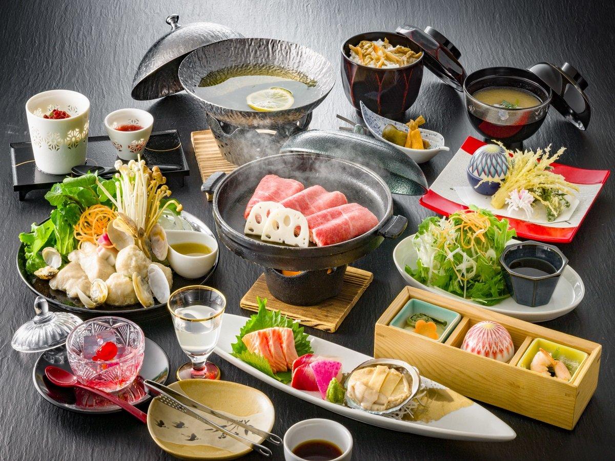 【早割30】お一人様1100円OFF【鮑・浅利と鶏の桜葉鍋・信州牛】春信州恵づくしグレードアップ会席