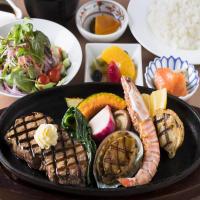 <ホテルde海鮮&ステーキディナー/2食付>シーフードグリル&牛ステーキ御膳@4800円+朝食付