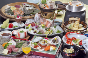 【石鎚会席】豪華お造り付き★黒毛和牛・鯛・旬の味覚会席でおもてなし…