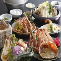 【冬】タグ付きの活松葉がにをお二人で1杯使用!かに刺しor炭火焼きをチョイス!活松葉がにプラン
