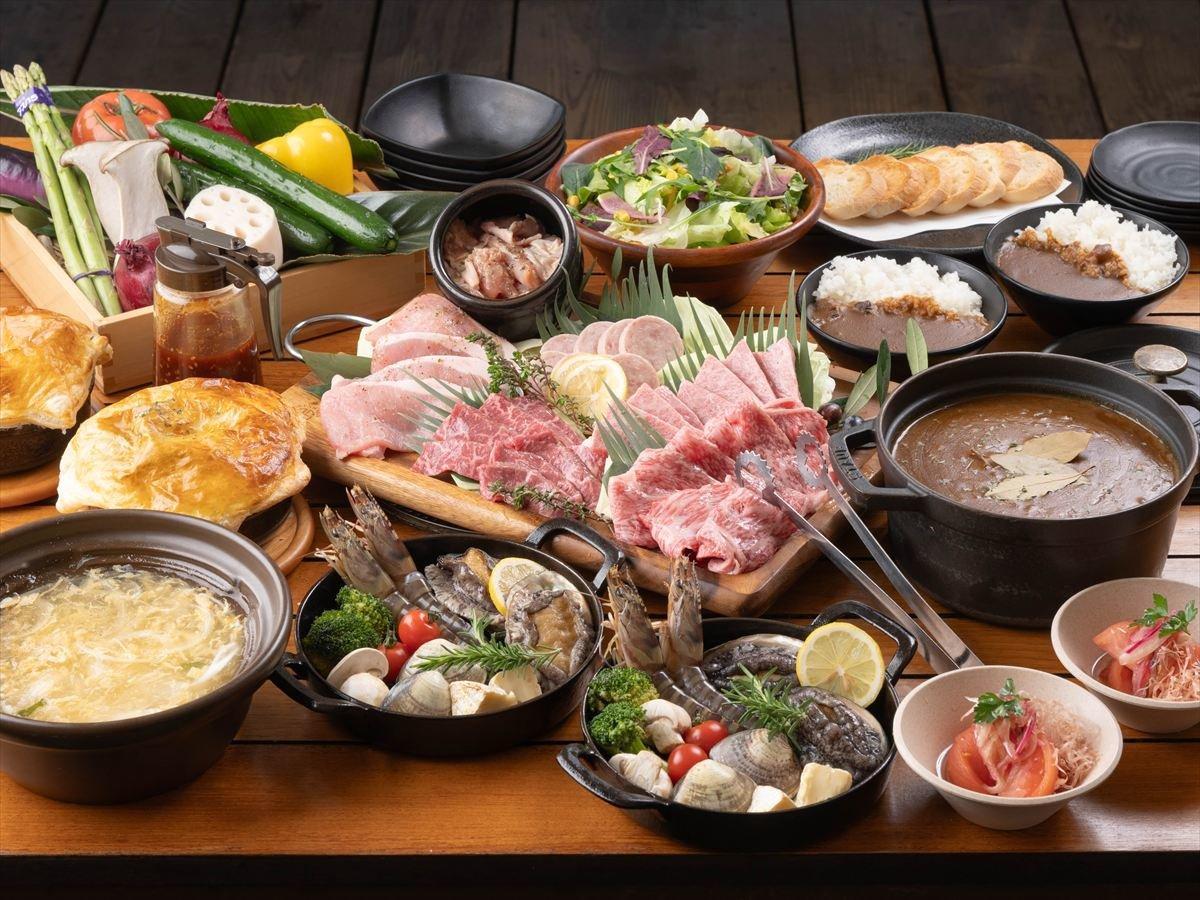 【ワンランクUP・BBQ】＜期間限定＞海辺のオープンデッキでこだわりお肉を堪能！シーサイド特選BBQ